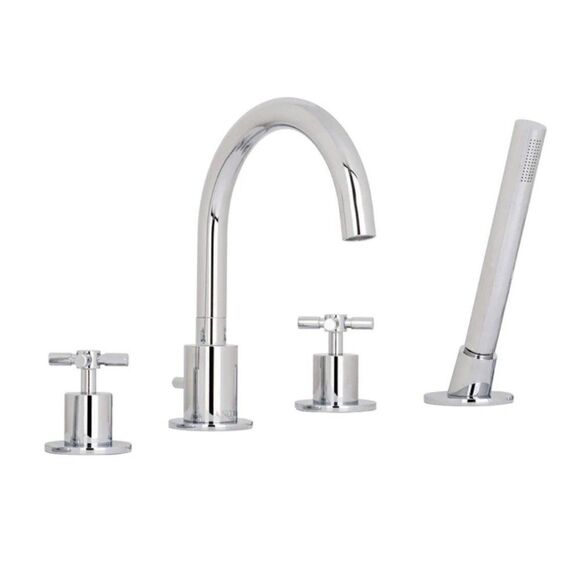 Ancona Prima 4 Double Handle Bathroom Faucet Set Chrome - Picture 1 of 4